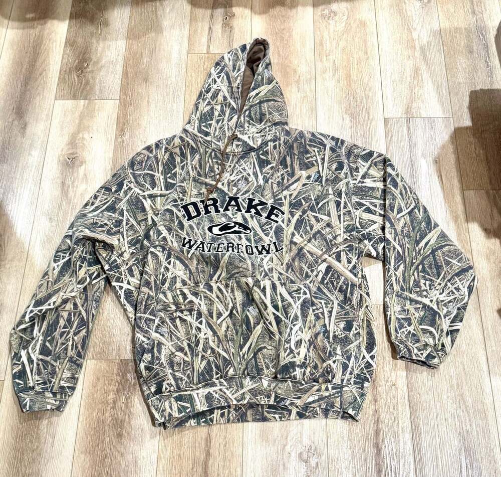 Drake Waterfowl Systems Mossy Oak Blades Camo Embroidered Hoodie Size 3XL